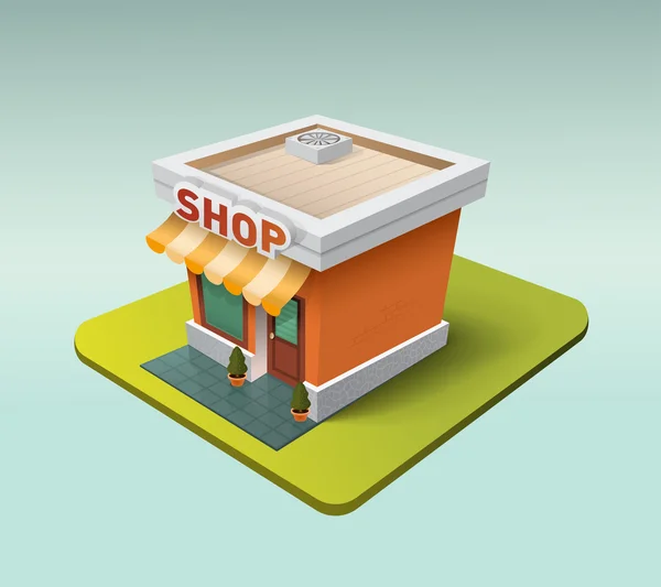 3D значок магазина — стоковый вектор