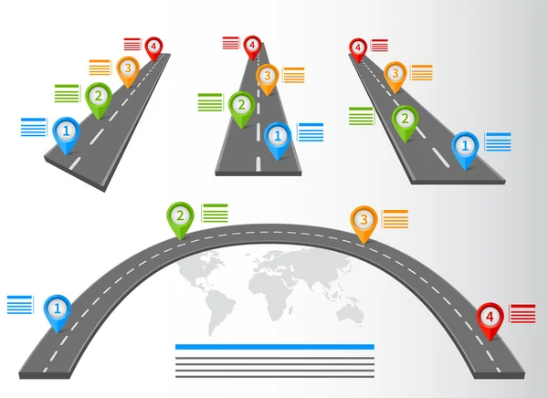 Coleção de infográficos rodoviários —  Vetores de Stock