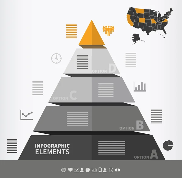 Piramit Infographic öğesi — Stok Vektör
