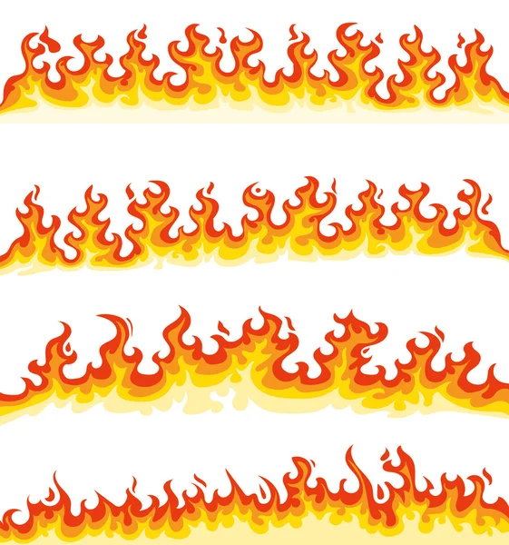 Collection of cartoon flames — Stock Vector