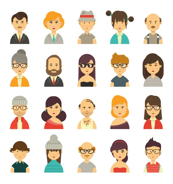 Schattig avatars set — Stockvector