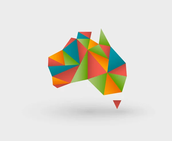 Mapa en origami de australia — Vector de stock