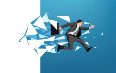 İşadamı ile duvar breaking