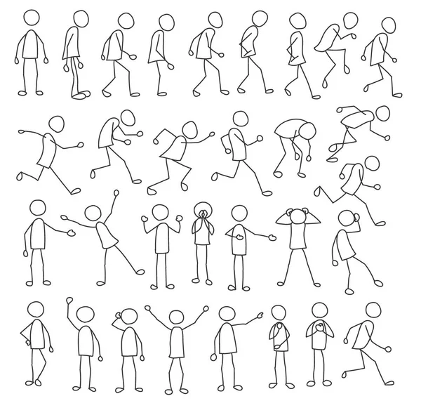 Stick figures collection — Stock Vector