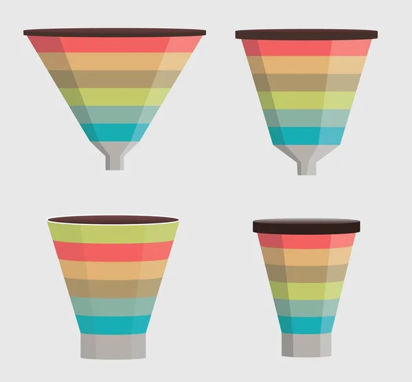 Segmented funnel illustrations Royalty Free Stock Illustrations