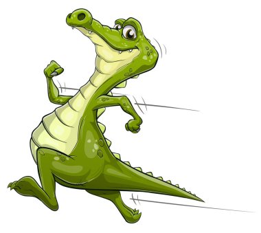 Alligator running vector art clipart