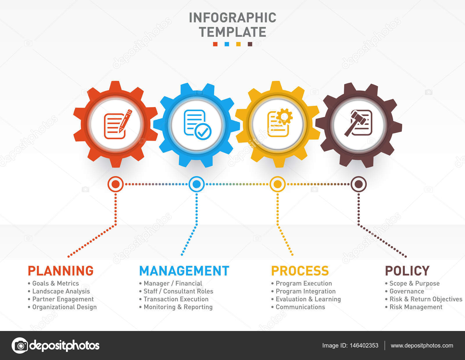 Vector business and industry gear style circle infographic — Stock