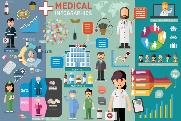 Elementy medycznych infographic — Wektor stockowy