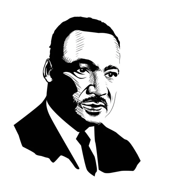 Martin Luther King portret schets — Stockvector