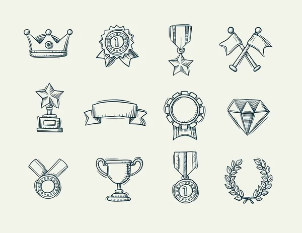 Collection d'icônes de prix dessinées à la main — Image vectorielle