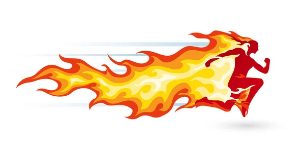 Běžící muž v ohni — Stockový vektor