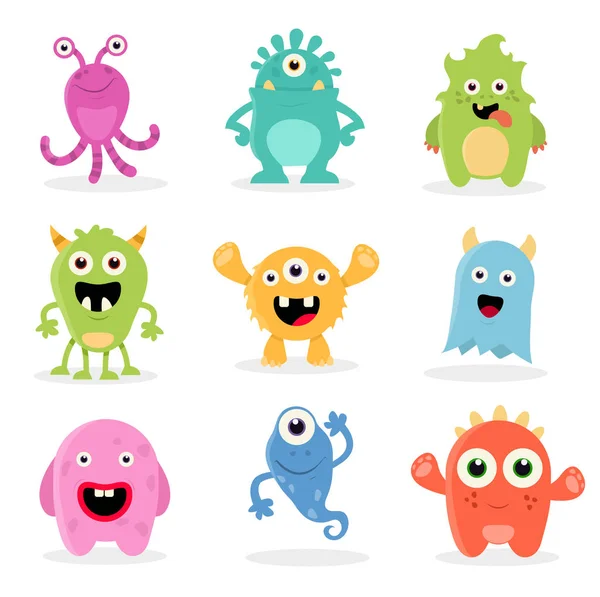 Cute Cartoon Monsters Vector Graphics