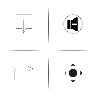 Düğmeleri basit doğrusal simgeler kümesi. Seviyelendirilmiş vektör simgeler