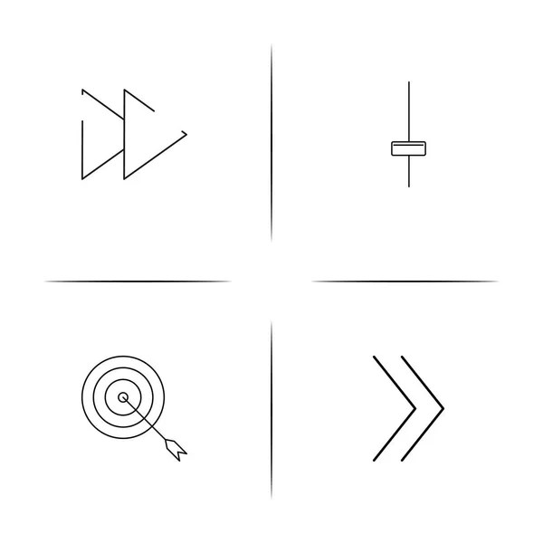Botones simples iconos lineales establecidos. Iconos vectoriales delineados — Vector de stock