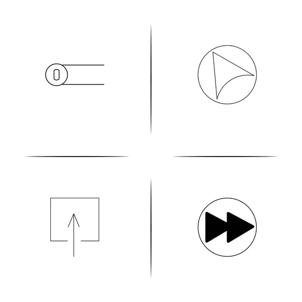 Boutons simples icônes linéaires ensemble. Icônes vectorielles esquissées — Image vectorielle