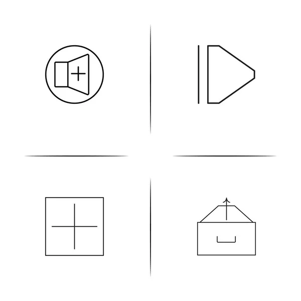 Botões conjunto de ícones lineares simples. Ícones vetoriais delineados — Vetor de Stock