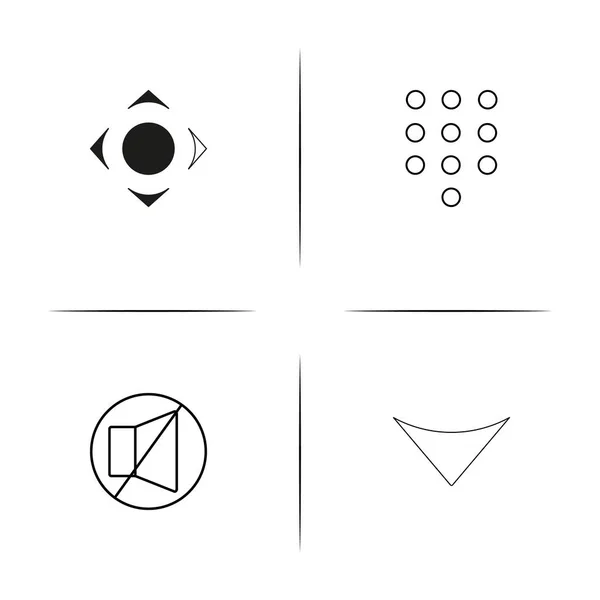 Pulsanti semplici icone lineari impostate. Icone vettoriali delineate — Vettoriale Stock