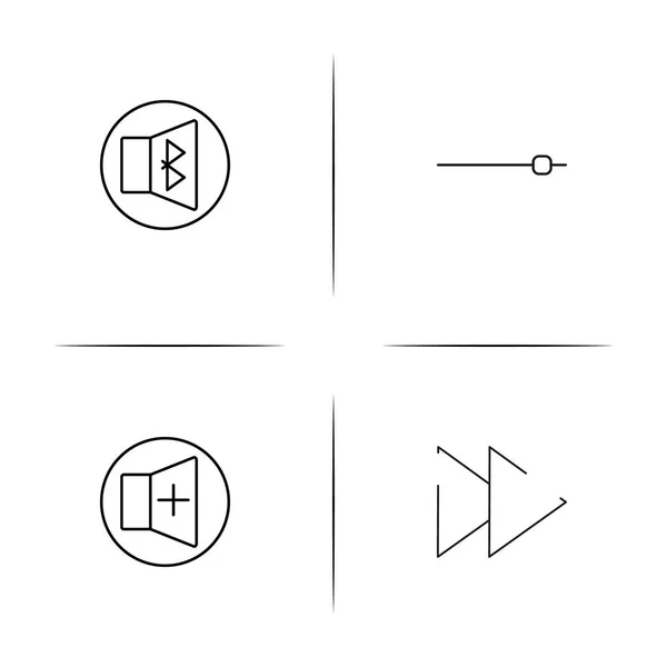 Tasten einfache lineare Symbole gesetzt. umrissene Vektorsymbole — Stockvektor