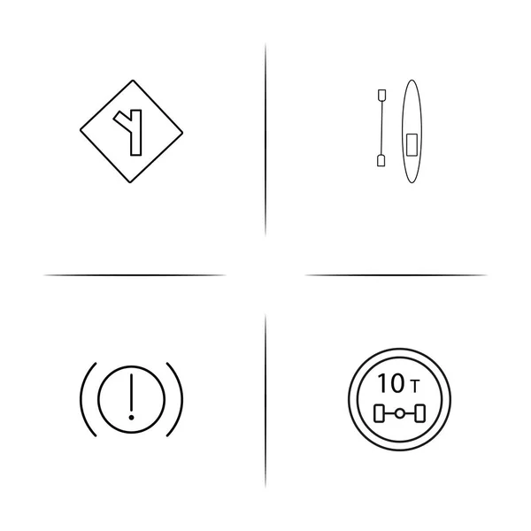 Coches y transporte simple conjunto de iconos lineales. Iconos vectoriales delineados — Vector de stock