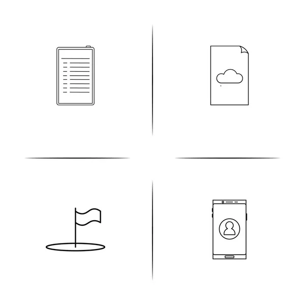 Cihazlar basit doğrusal Icons set. Seviyelendirilmiş vektör simgeler