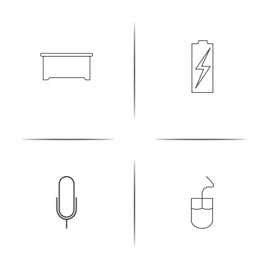Cihazlar basit doğrusal Icons set. Seviyelendirilmiş vektör simgeler