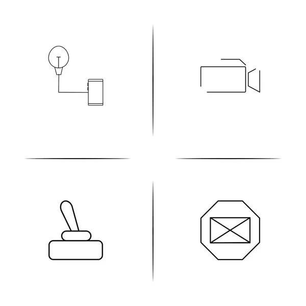 Dispositivos conjunto de ícones lineares simples. Ícones vetoriais delineados — Vetor de Stock