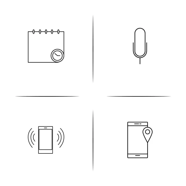 Devices simple linear icons set. Outlined vector icons — Stock Vector