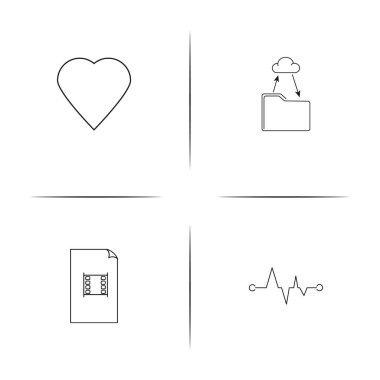 Dosyalar ve klasörler, kayıt basit doğrusal simgeler kümesi. Seviyelendirilmiş vektör simgeler