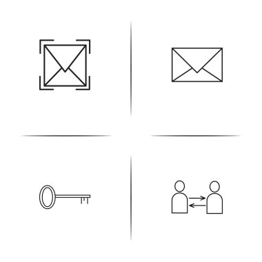 Internet teknolojileri basit doğrusal Icons set. Seviyelendirilmiş vektör simgeler