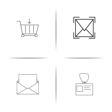 Internet teknolojileri basit doğrusal Icons set. Seviyelendirilmiş vektör simgeler