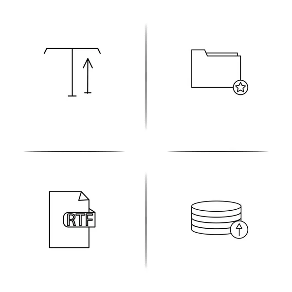 Arquivos e pastas, Assine ícones lineares simples conjunto. Ícones vetoriais delineados — Vetor de Stock