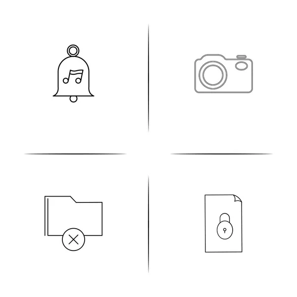 Archivos y carpetas, Firmar simples iconos lineales establecidos. Iconos vectoriales delineados — Vector de stock