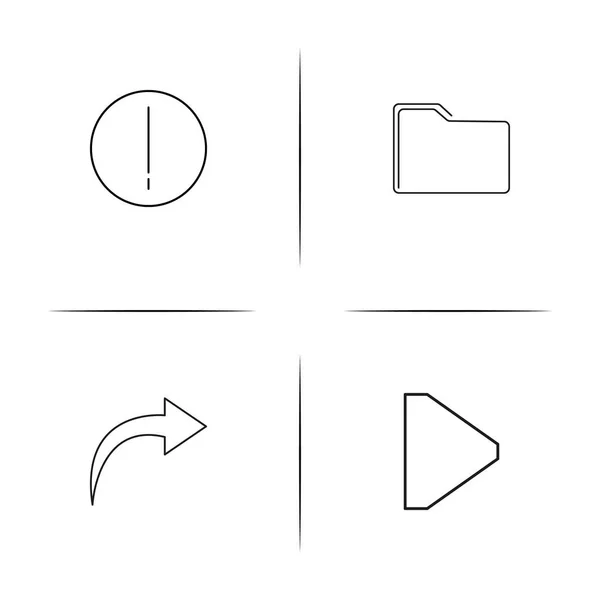 Dateien und Ordner, Zeichen einfache lineare Symbole gesetzt. umrissene Vektorsymbole — Stockvektor