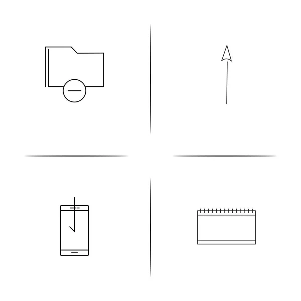 Archivos y carpetas, Firmar simples iconos lineales establecidos. Iconos vectoriales delineados — Archivo Imágenes Vectoriales