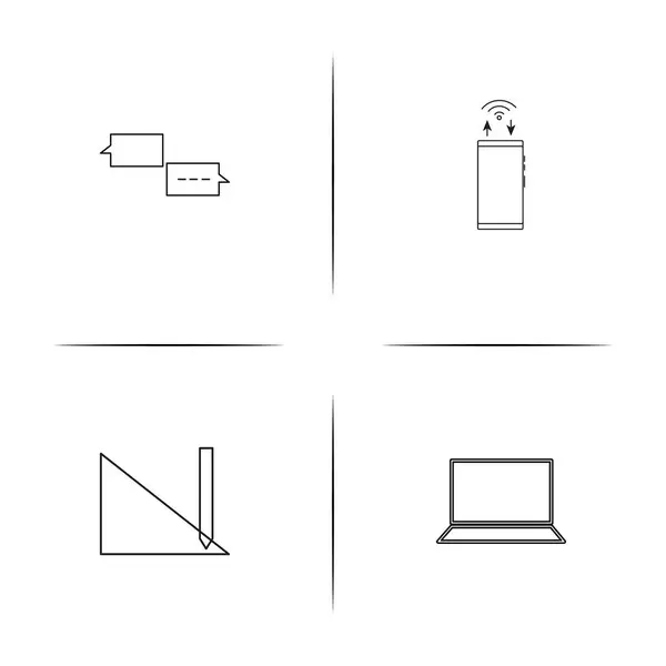 Τεχνολογίες Διαδικτύου απλή γραμμική εικόνες set. Περιγραμμένη ανυσματικά εικονίδια — Διανυσματικό Αρχείο