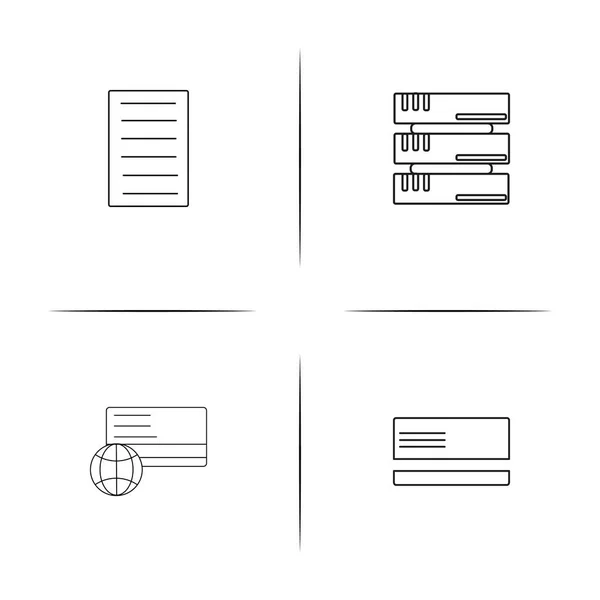 Conjunto de iconos lineales simples de seguridad cibernética. Iconos vectoriales delineados — Archivo Imágenes Vectoriales