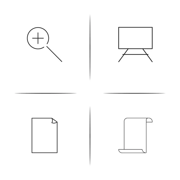 Processo criativo e design conjunto de ícones lineares simples. Ícones vetoriais delineados — Vetor de Stock