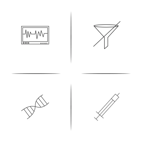 医疗和医疗简单线性图标设置。分级显示的矢量图标 — 图库矢量图片