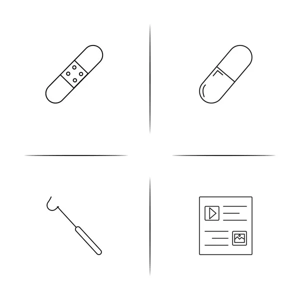 Soins de santé et médicaux simples icônes linéaires ensemble. Icônes vectorielles esquissées — Image vectorielle