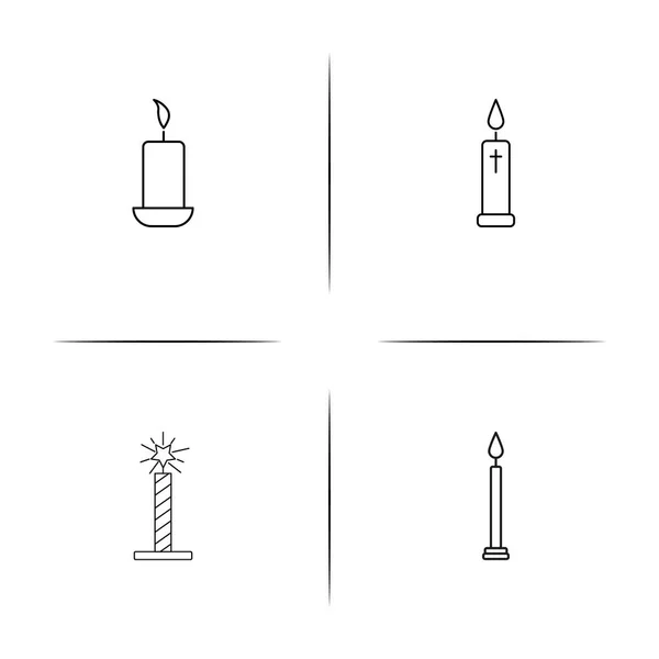 Religião conjunto de ícones lineares simples. Ícones vetoriais delineados — Vetor de Stock