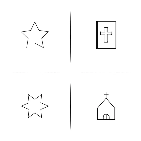 Din basit doğrusal Icons set. Seviyelendirilmiş vektör simgeler — Stok Vektör
