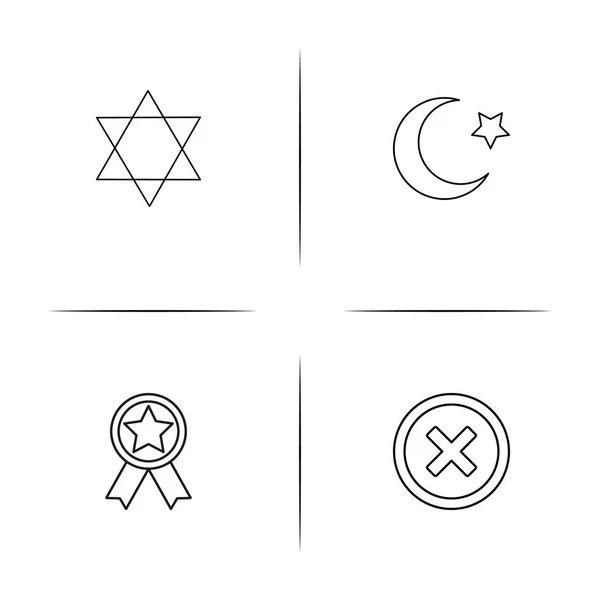 Religião conjunto de ícones lineares simples. Ícones vetoriais delineados —  Vetores de Stock