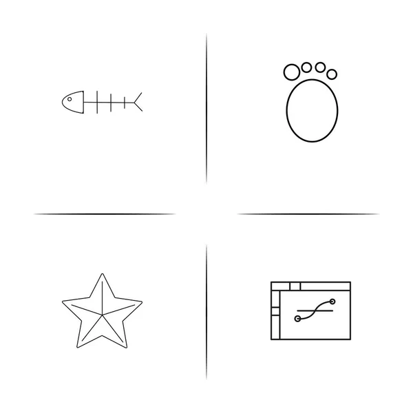 Animaux simples icônes linéaires ensemble. Icônes vectorielles esquissées — Image vectorielle