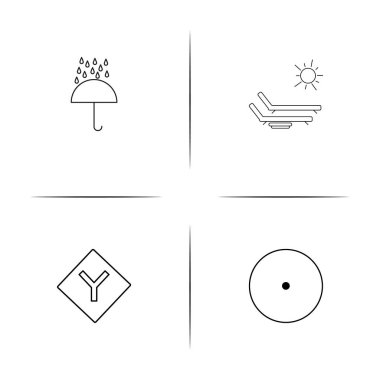 Basit doğrusal Icons set seyahat. Seviyelendirilmiş vektör simgeler