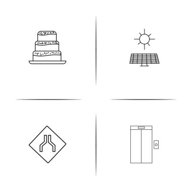 Basit doğrusal Icons set seyahat. Seviyelendirilmiş vektör simgeler