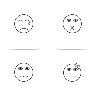 İfadeler basit doğrusal Icons set. Seviyelendirilmiş vektör simgeler