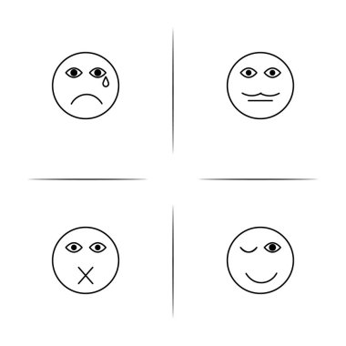 İfadeler basit doğrusal Icons set. Seviyelendirilmiş vektör simgeler