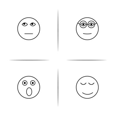 İfadeler basit doğrusal Icons set. Seviyelendirilmiş vektör simgeler