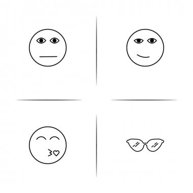 İfadeler basit doğrusal Icons set. Seviyelendirilmiş vektör simgeler