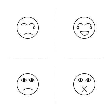 İfadeler basit doğrusal Icons set. Seviyelendirilmiş vektör simgeler